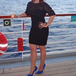 Rachel Roy Black Lace Open Back Dress Size 4